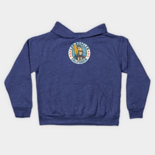 Vintage Surfing Badge for Los Angeles, California Kids Hoodie